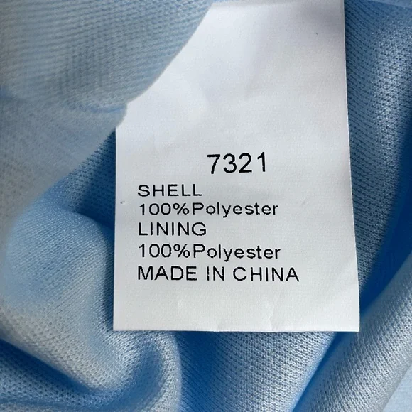 NEW PRETTY GARDEN L Maxi Dress Smocked Swiss Dot High Waist V Neck Tiered Blue - Picture 13 of 15